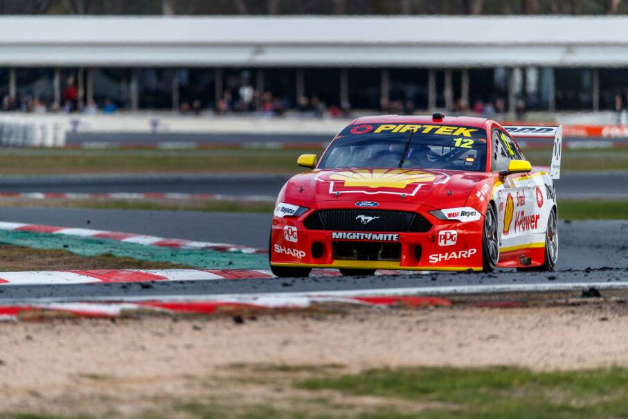 Fabian Coulthard finished second behind his teammate, McLaughlin, in the second race. Fabian Coulthard finished second behind his teammate, McLaughlin, in the second race.
